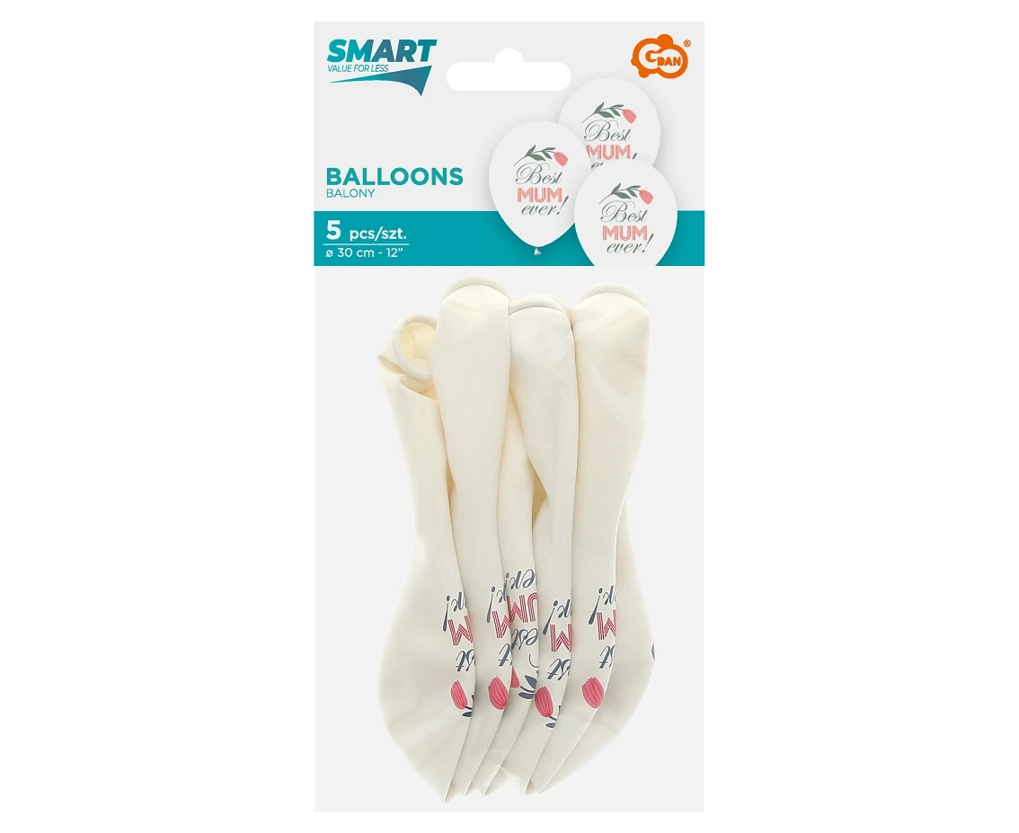 Balony Best Mum Ever, 12"/ 5 szt. KK