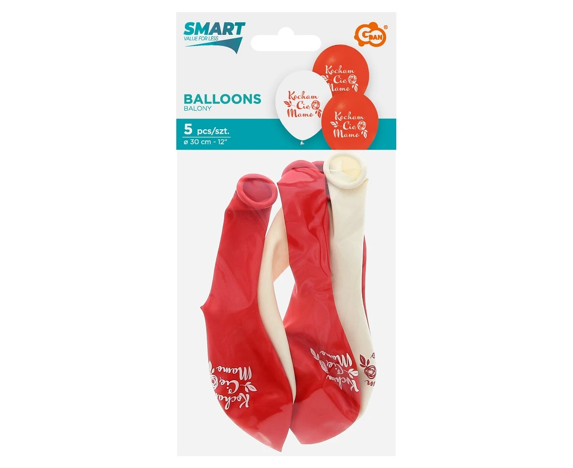 Balony Kocham Cię Mamo, 12"/ 5 szt.