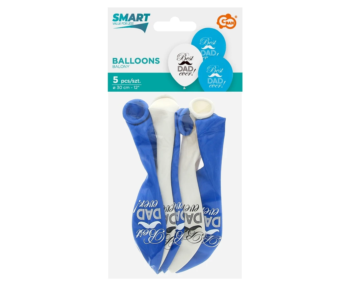 Balony Best Dad Ever, 12"/ 5 szt. KK
