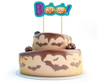 Dekoracja na tort Boo Dynie Halloween KK