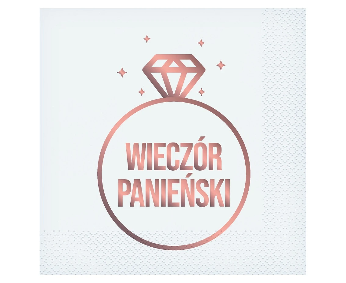 Serwetki Wieczór Panieński (białe), certyfikat FSC, 33x33 cm/ 20 szt. KK