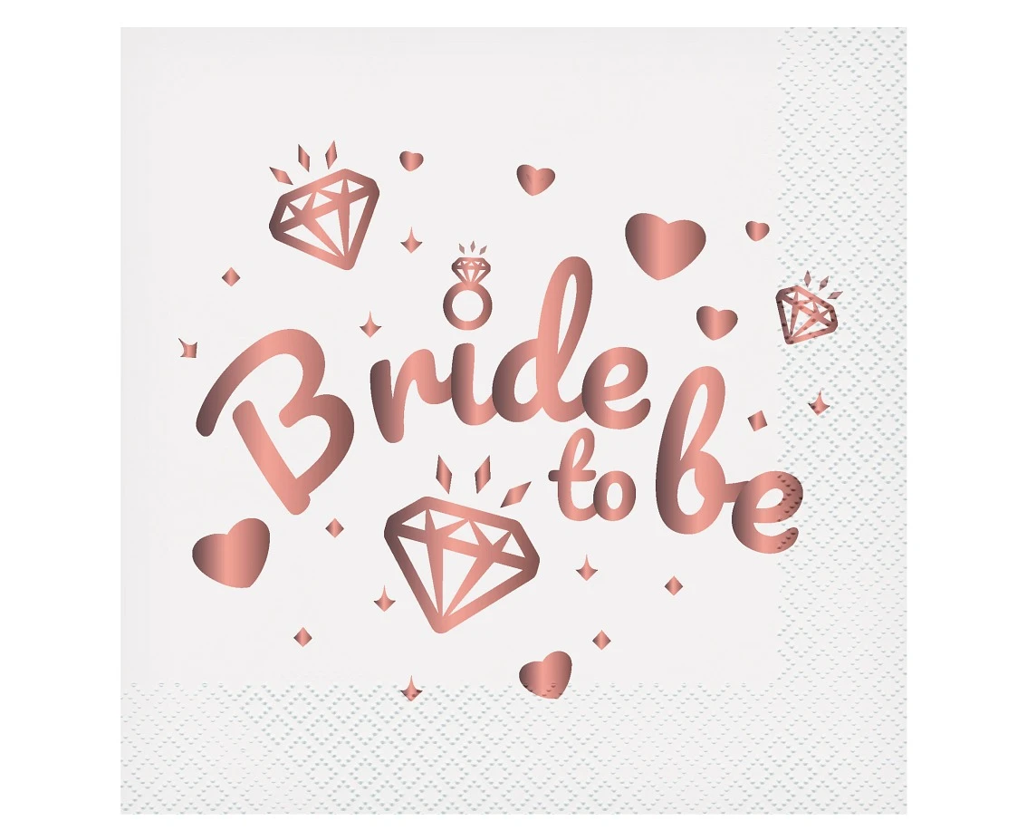 Serwetki Bride To Be (białe), certyfikat FSC, 33x33 cm/ 20 szt. KK