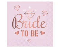 Serwetki Bride To Be (różowe), certyfikat FSC, 33x33 cm/ 20 szt. KK