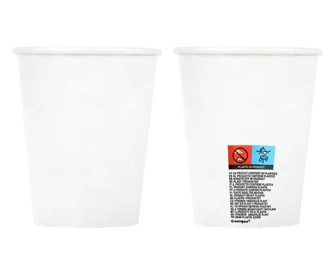 Kubeczki papierowe białe, 270ml, 8 szt.