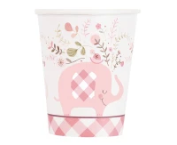 Kubeczki papierowe Floral Elephant, różowe, 266 ml, 8 szt.(sup label) KK