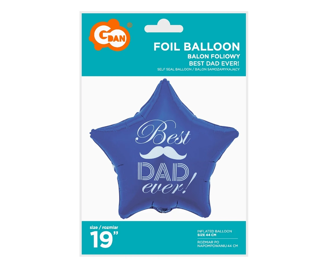 Balon foliowy Best Dad Ever, 19" KK