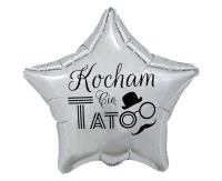 Balon foliowy Kocham Cię Tato (srebrny), 19" KK
