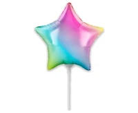 Balon foliowy 9" FX - Gwiazda (gradient pastelowy), niepakowany KK