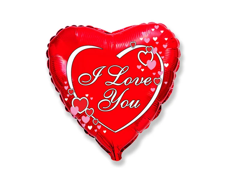 Balon foliowy 9" FX - I Love You serca, niepakowany
