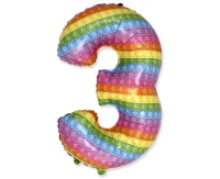 Balon foliowy FX - Number 3 POP IT 69" cm KK, niepakowany