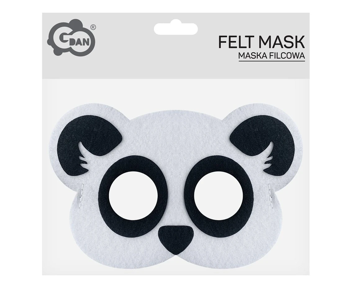 Maska filcowa Panda, 19x12 cm