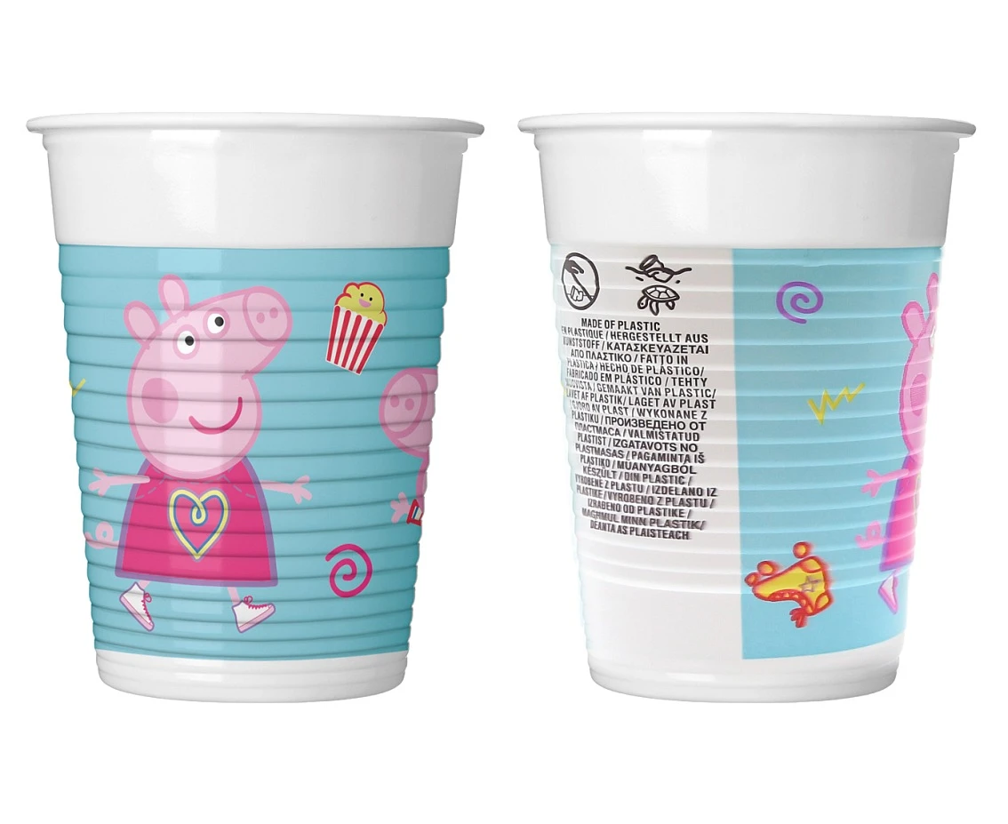 Kubeczki plastikowe (WM) Peppa Pig Messy Play, 200 ml, 8 szt. (SUP label) KK