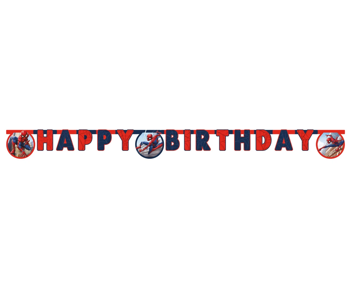 Banner Spiderman Crime Fighter - Happy Birthday KK