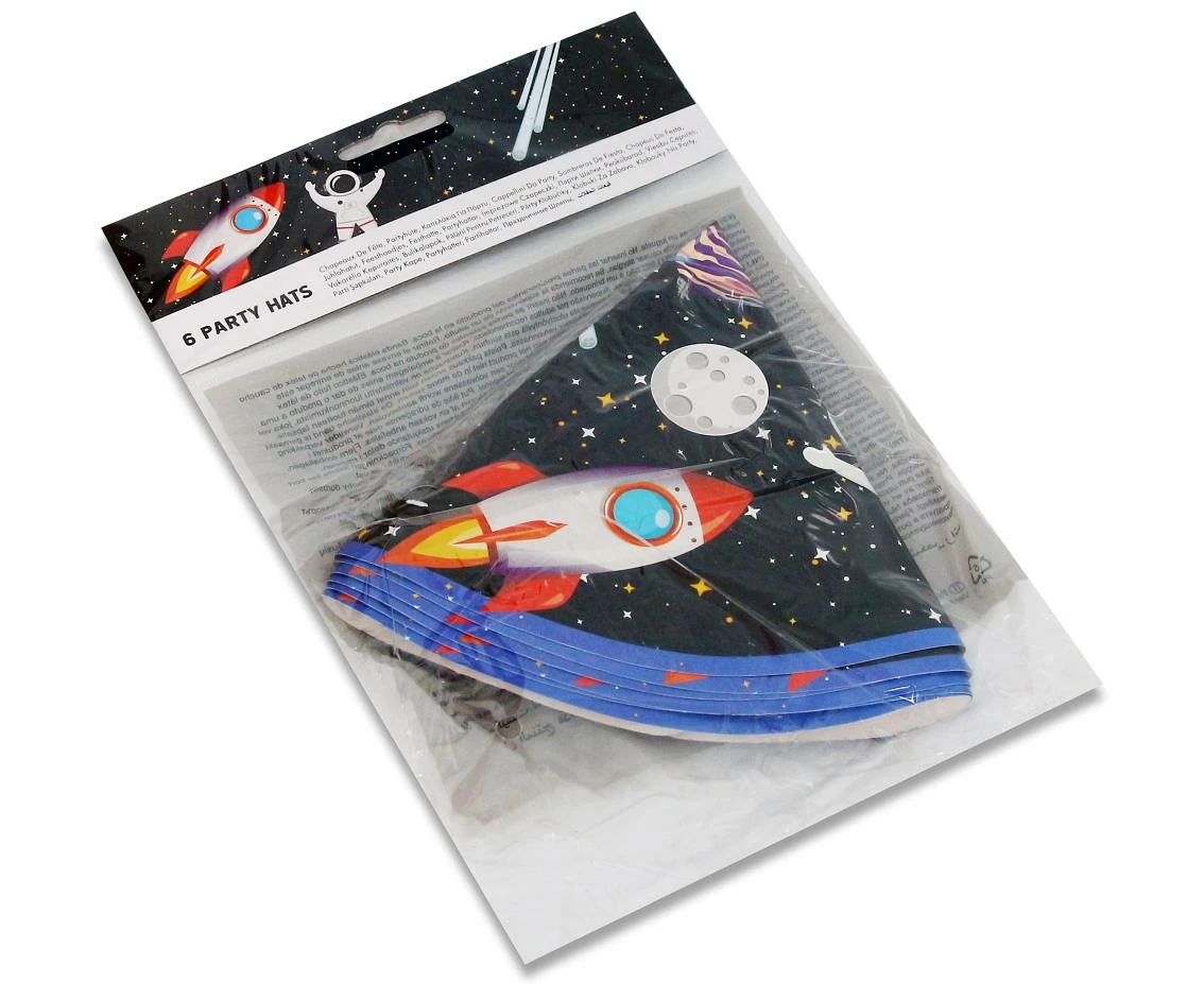 Czapeczki papierowe Rocket Space, 6 szt. KK
