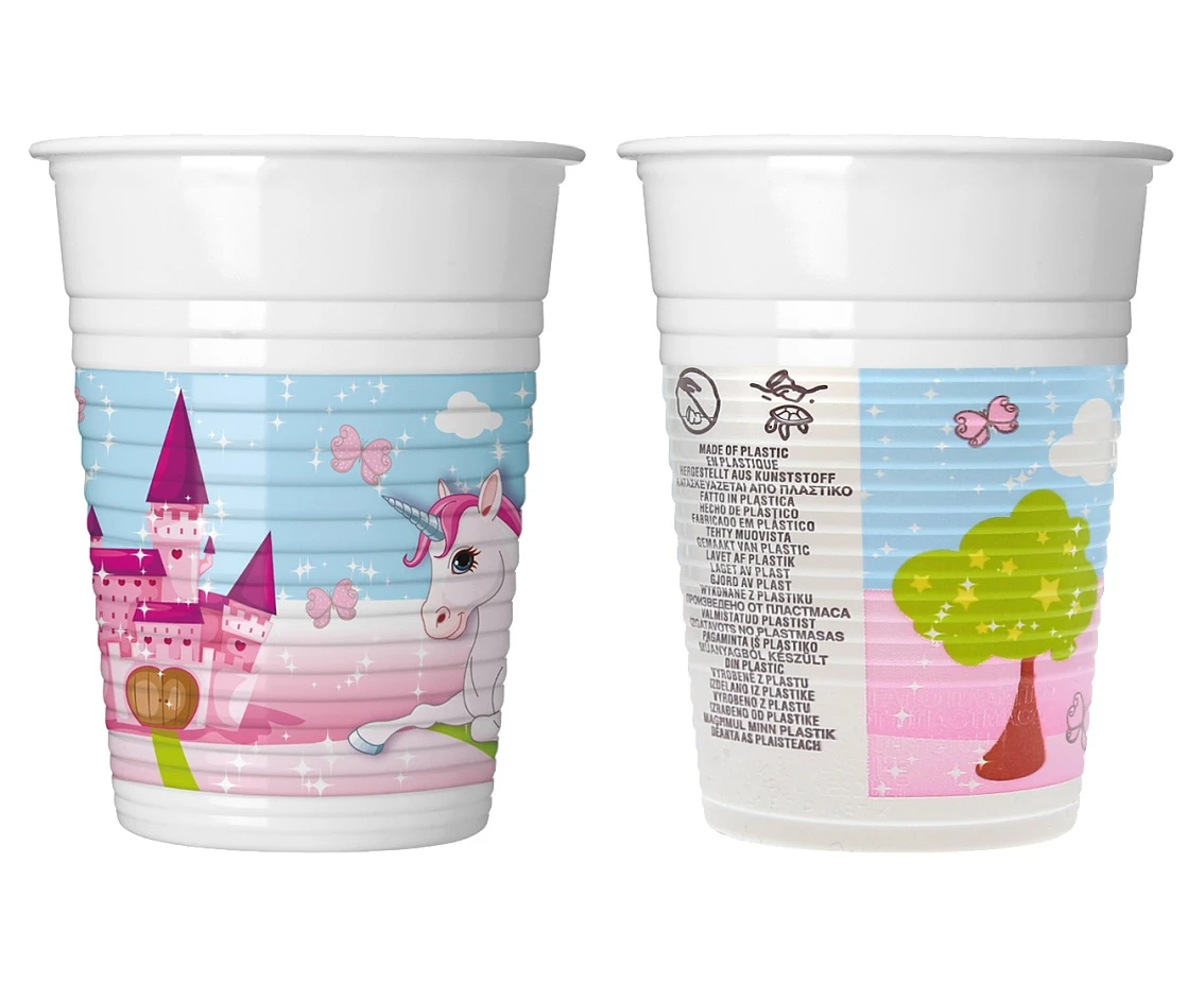 Kubeczki plastikowe (WM) Unicorn, 200 ml, 8 szt. (SUP label) KK