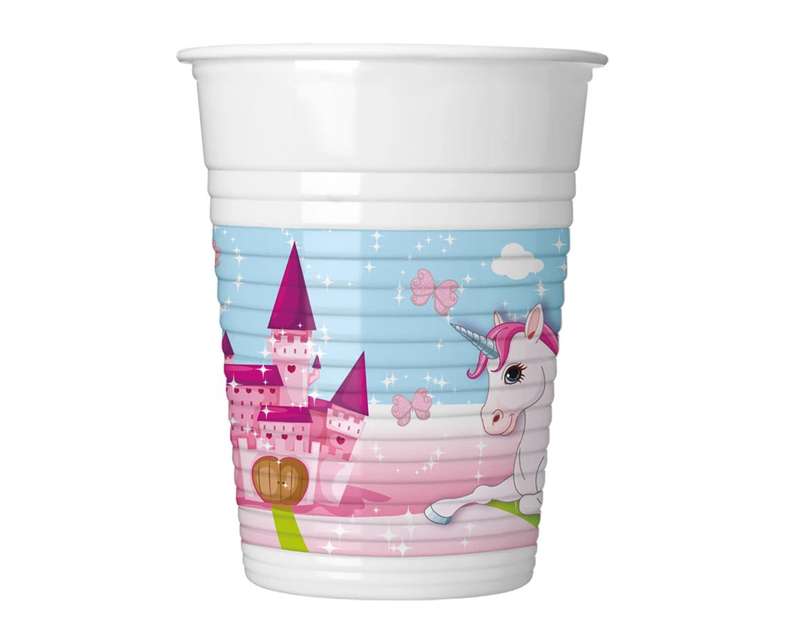 Kubeczki plastikowe (WM) Unicorn, 200 ml, 8 szt. (SUP label) KK