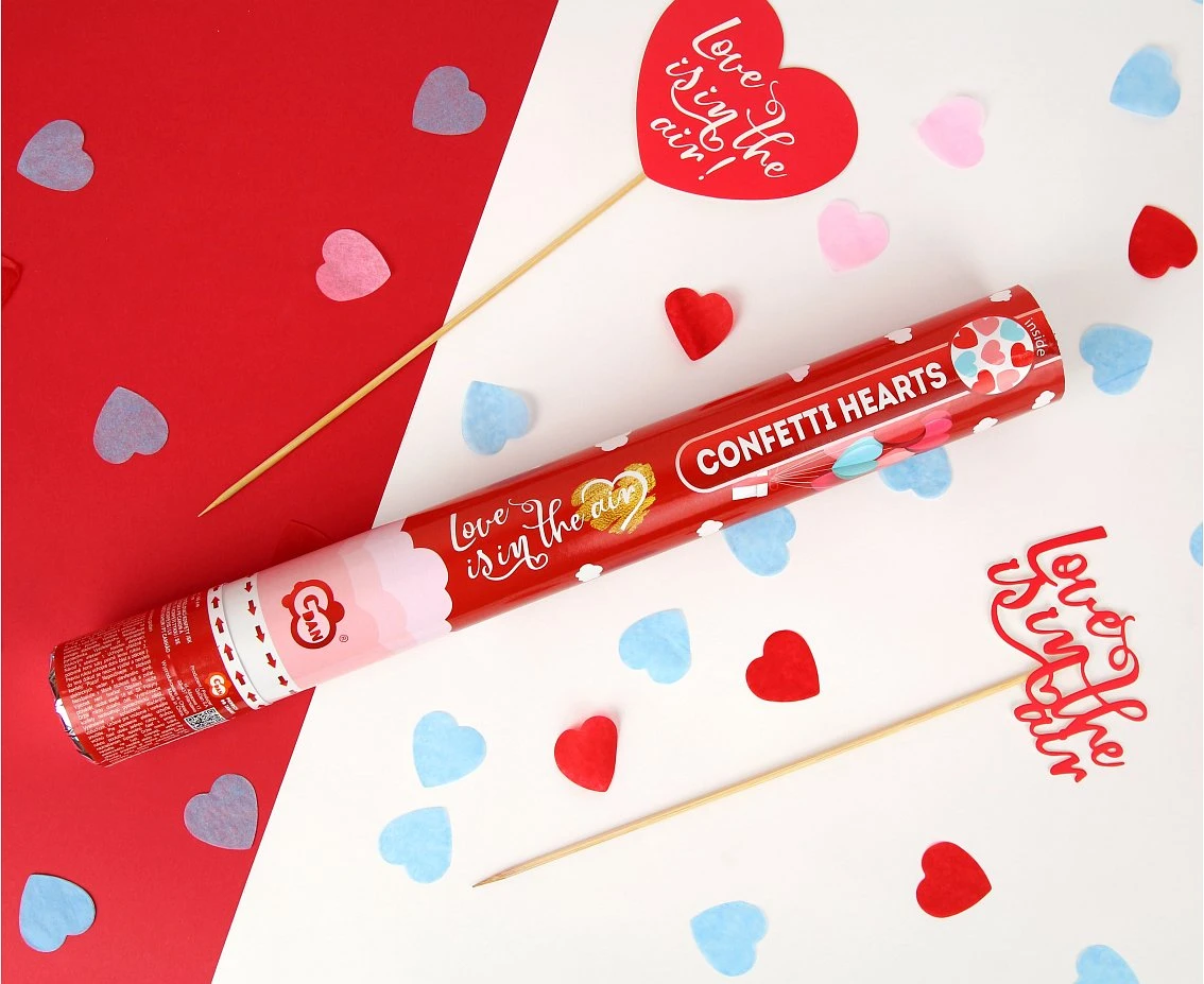 Konfetti pneumatyczne Love is in the air / 40 cm KK