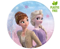Talerzyki papierowe Frozen 2: Wind Spirit, next generation, 20cm, 8 szt. (plastic-free) KK