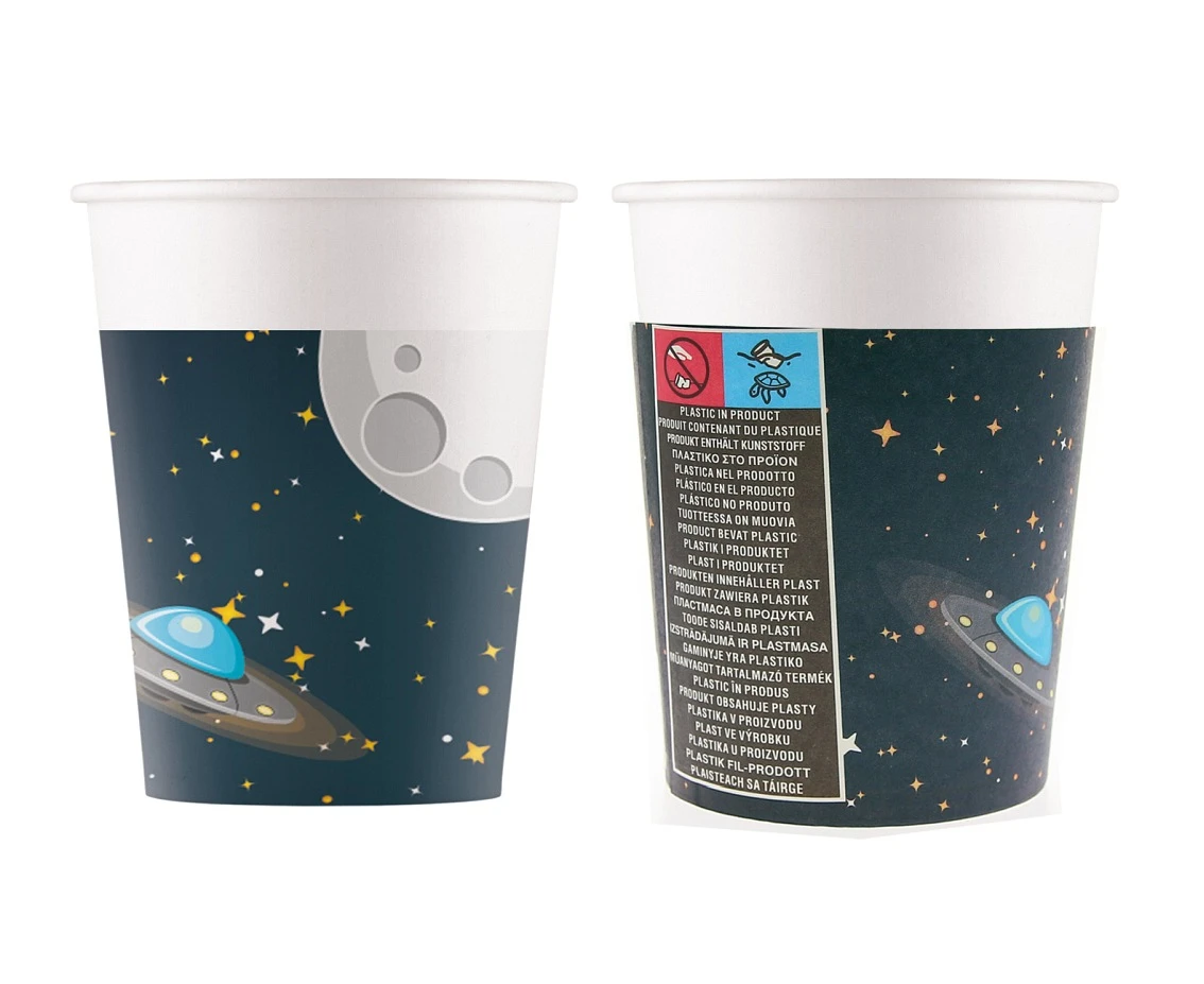 Kubeczki papierowe (WM), Rocket Space , 200ml, 8 szt. (SUP label) KK