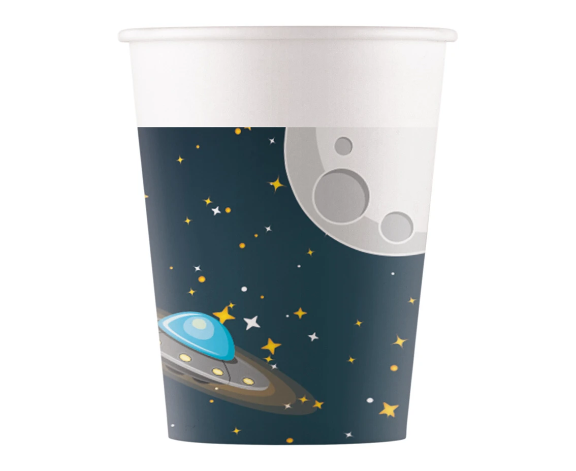 Kubeczki papierowe (WM), Rocket Space , 200ml, 8 szt. (SUP label) KK