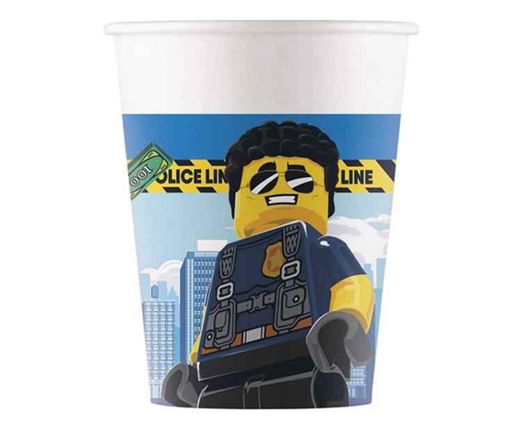 Kubeczki papierowe (WM) Lego City, 200ml, 8 szt. (SUP label) KK
