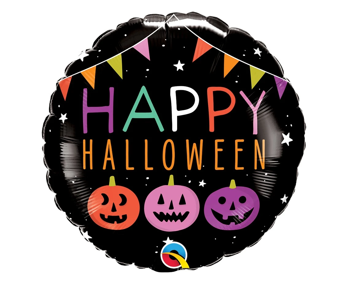 Balon foliowy 18" QL RND "Happy Halloween" (dynie i banery) KK
