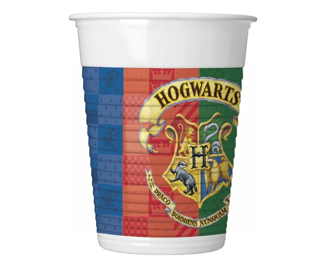 Kubeczki plastikowe (WM) Harry Potter Hogwarts Houses, 200 ml, 8 szt. (SUP label) KK