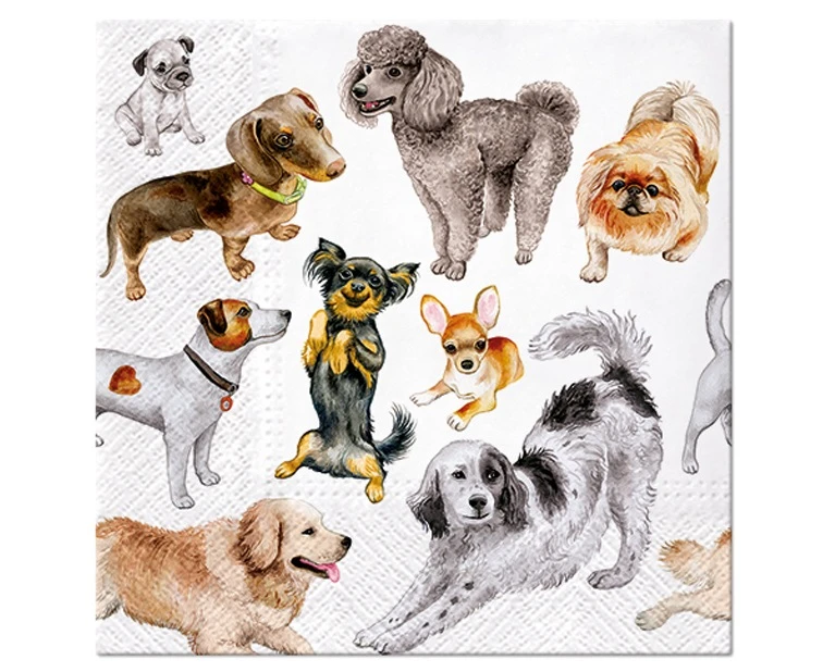 Serwetki papierowe Dogs Happiness 33x33 cm / 20 szt.