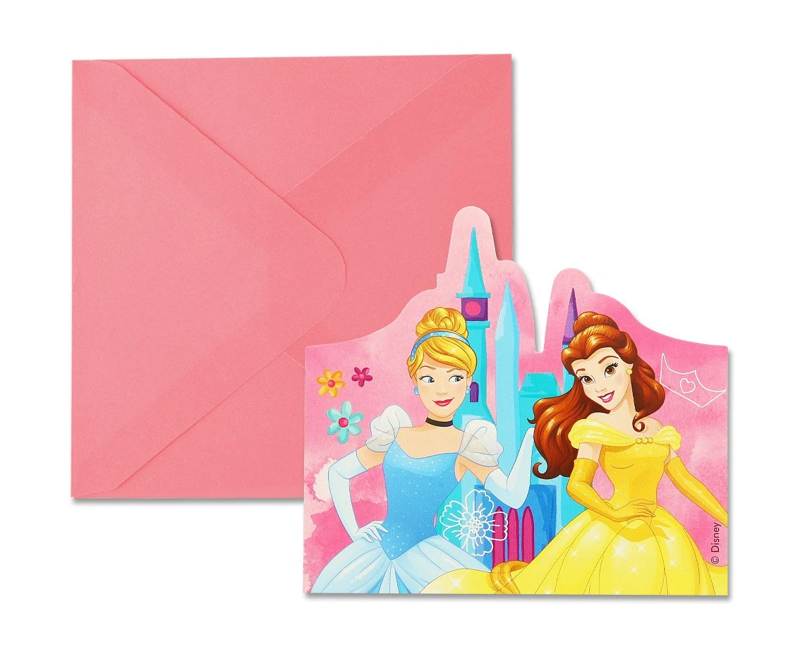 Zaproszenia z kopertami "Princess Live Your Story ", 6 szt. (papier FSC) KK