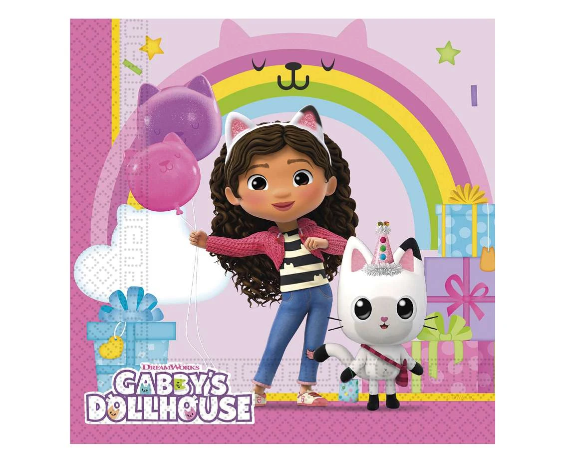 Serwetki papierowe Gabby's Dollhouse, 33x33 cm, 20 szt.