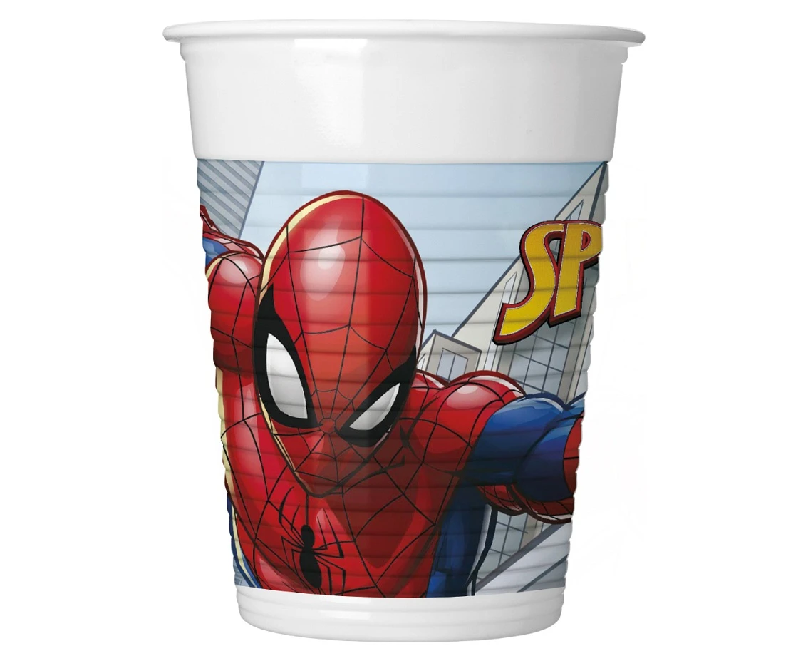 Kubeczki plastikowe (WM) Spiderman Crime Fighter, 200 ml, 8 szt. (SUP label) KK