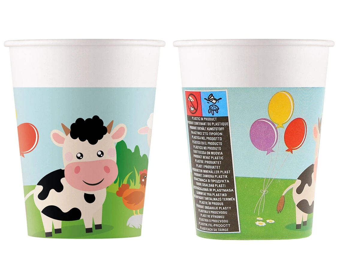 Kubeczki papierowe (WM) Farm, 200 ml, 8 szt. (SUP label) KK