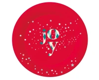 Talerzyki papierowe Joy, czerwone, 18 cm/ 6 szt. KK