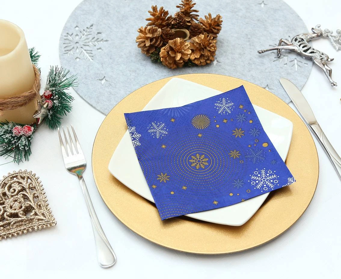 Serwetki Hello Winter Navy Blue, certyfikat FSC, 33x33 cm/ 20 szt. KK