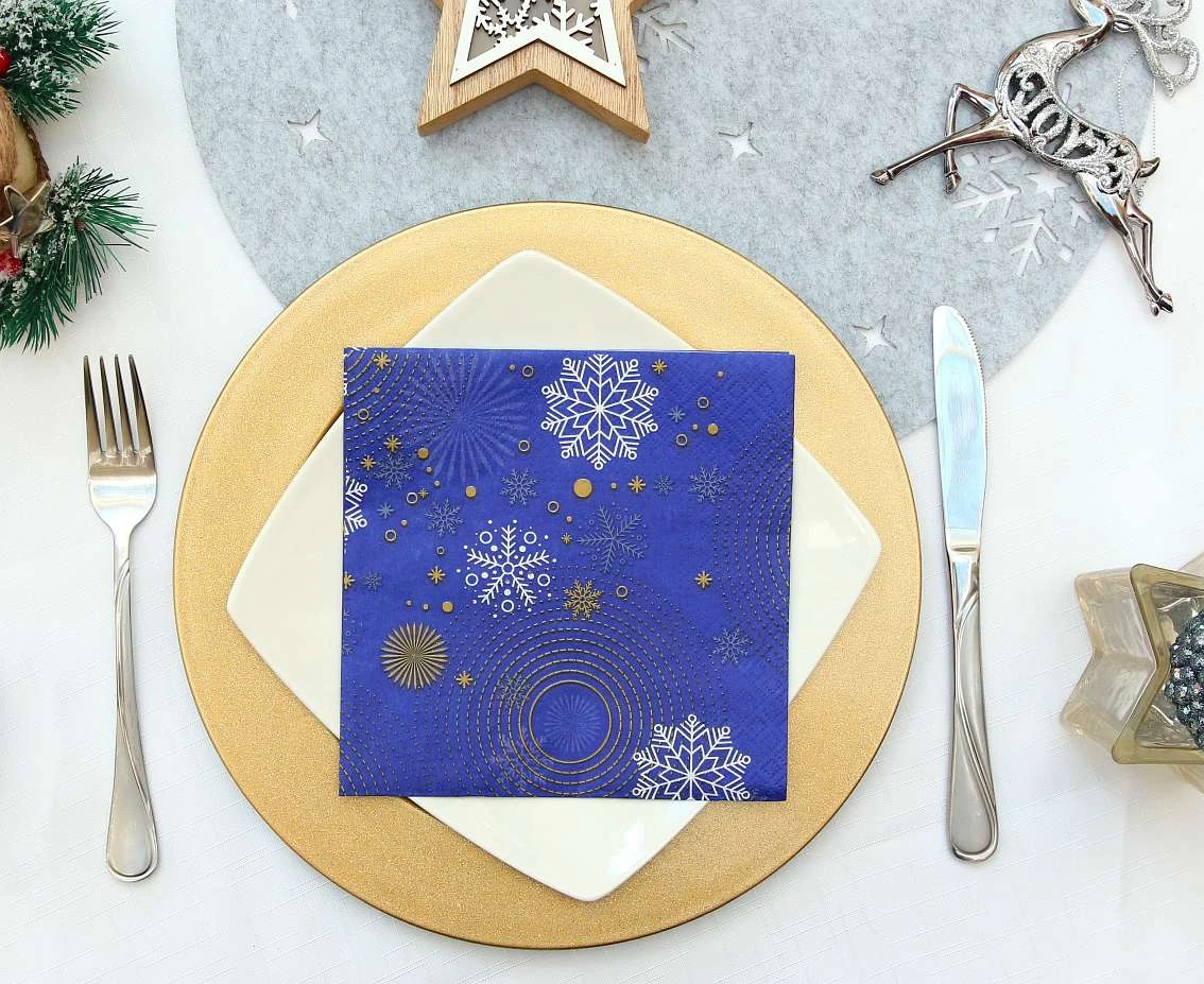 Serwetki Hello Winter Navy Blue, certyfikat FSC, 33x33 cm/ 20 szt. KK