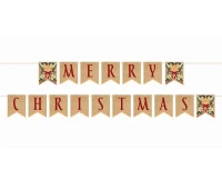 Girlanda papierowa Merry Christmas, listki, 10x13 cm, 250 cm KK