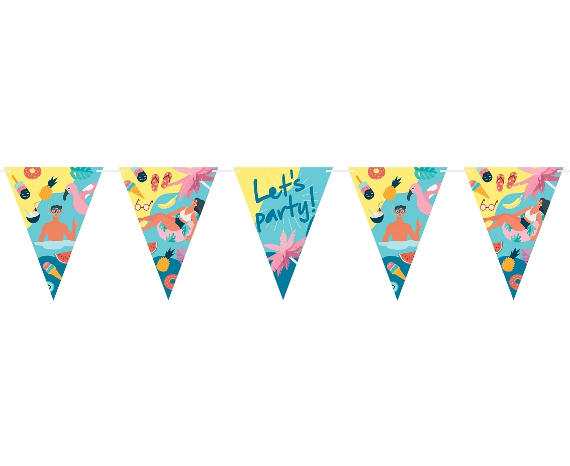 Girlanda papierowa Summer - Let''''s party (beach), flagi, 270 cm KK