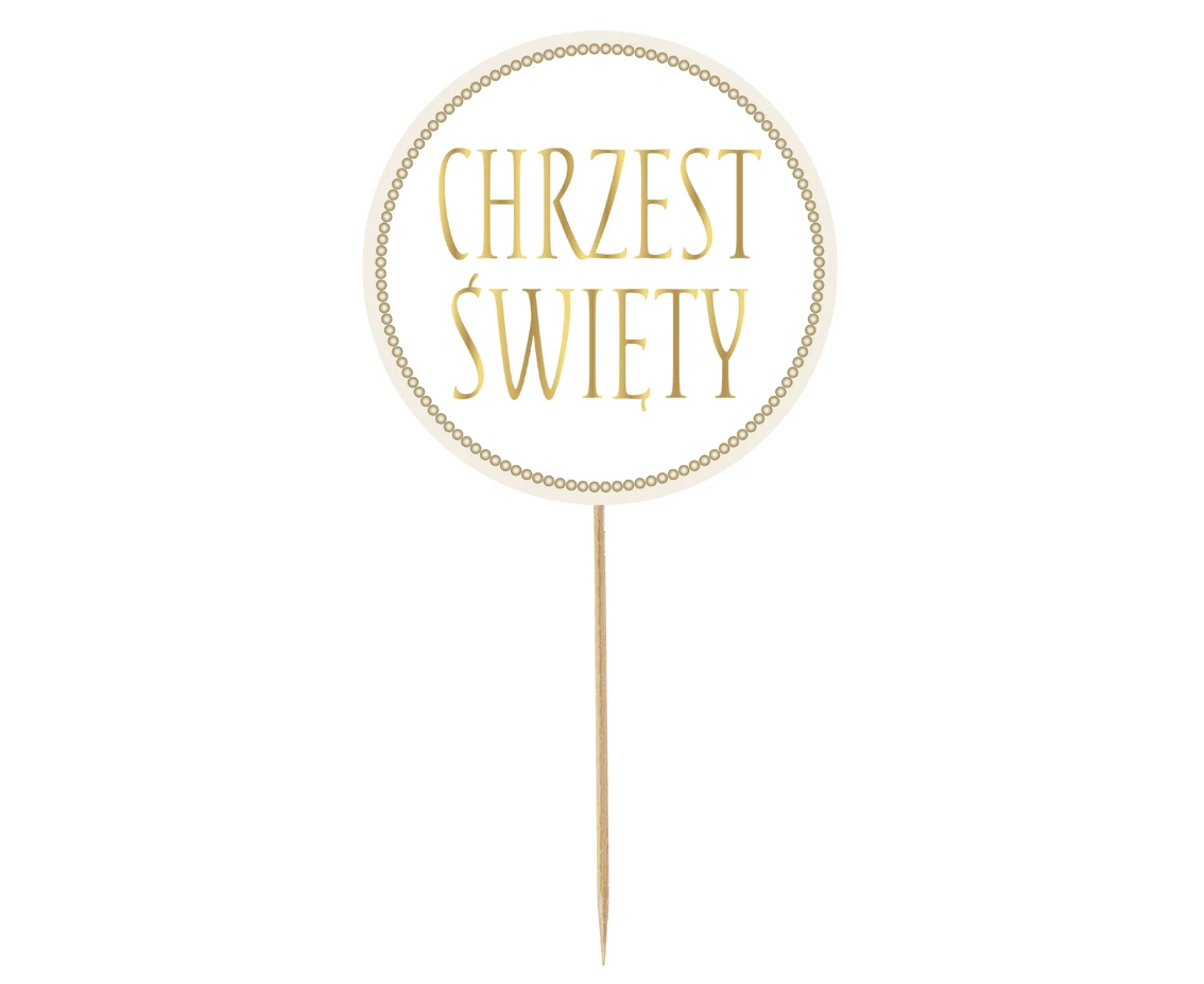 Dekoracja papierowa na tort Chrzest Święty, średnica 14 cm KK