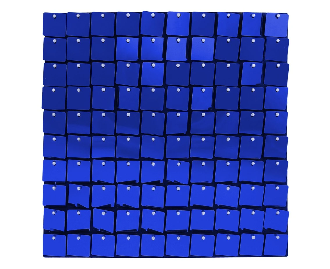 Panel dekoracyjny niebieski, czarne tło, 30x30 cm/ 100 kwadratów