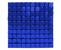 Panel dekoracyjny niebieski, czarne tło, 30x30 cm/ 100 kwadratów