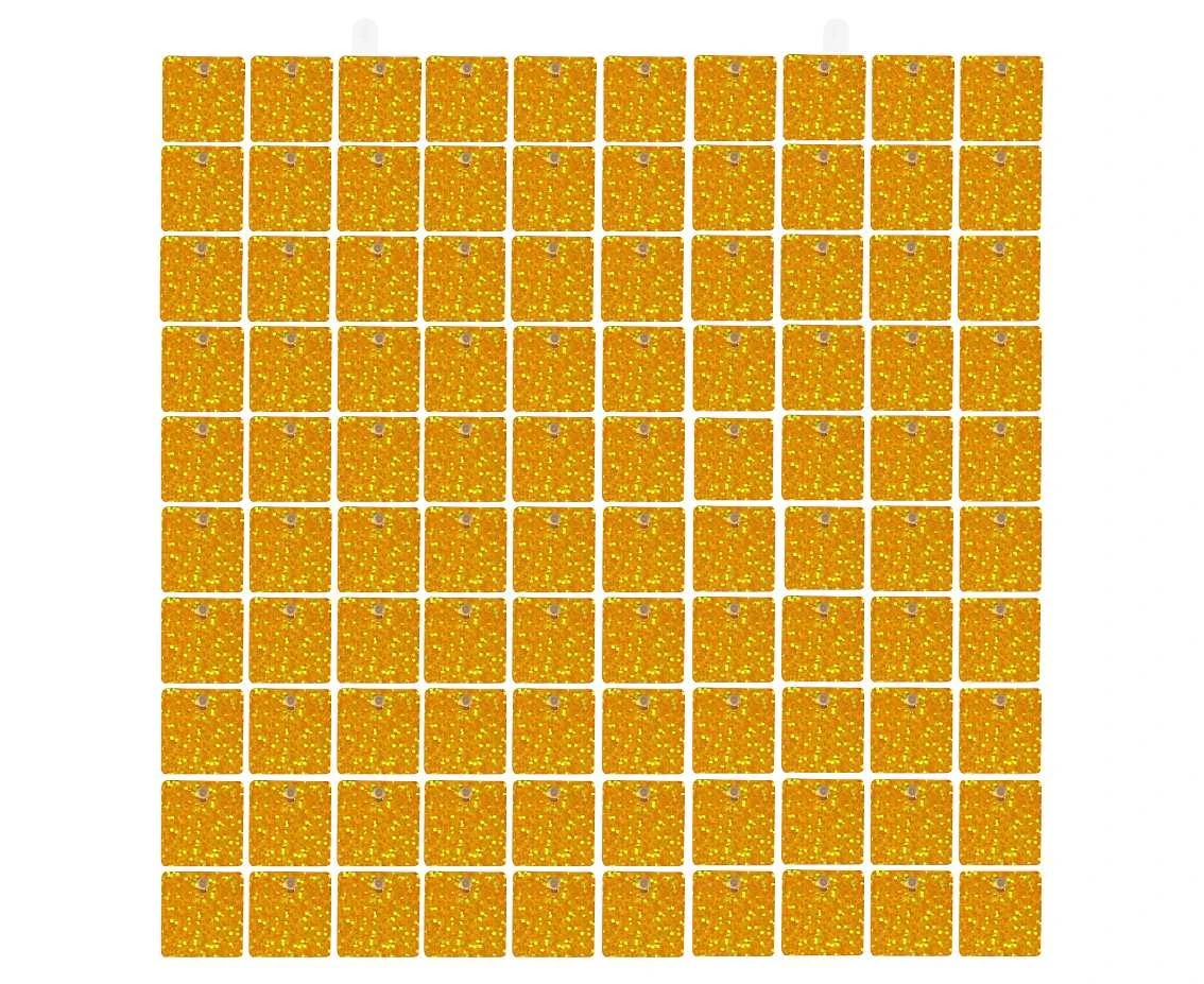 Panel dekoracyjny holo złoty, przezroczyste tło, 30x30 cm/ 100 kwadratów KK