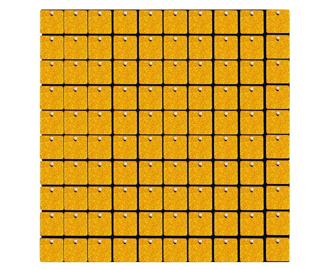 Panel dekoracyjny holo złoty, czarne tło, 30x30 cm/ 100 kwadratów KK