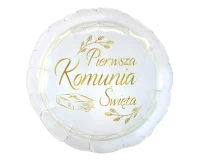 Balon foliowy Pierwsza Komunia Święta (biblia), okrągły 18" KK