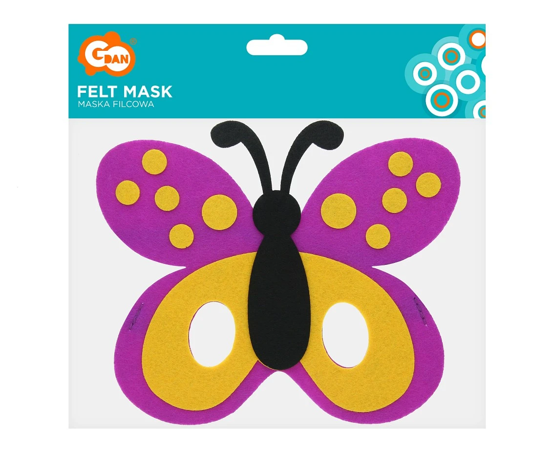 Maska filcowa Motylek, 18x15.5 cm KK