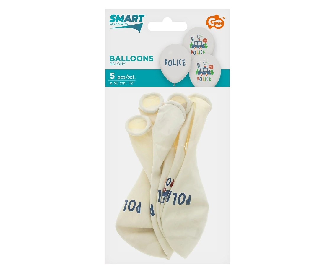 Balony Police, 12 cali/ 5 szt.