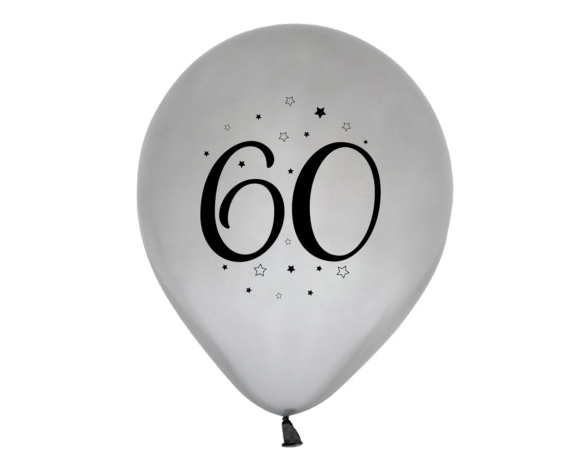 Balony 60, srebrne, 12"/ 5 szt. KK
