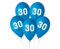 Balony 30, niebieskie, 12"/ 5 szt. KK