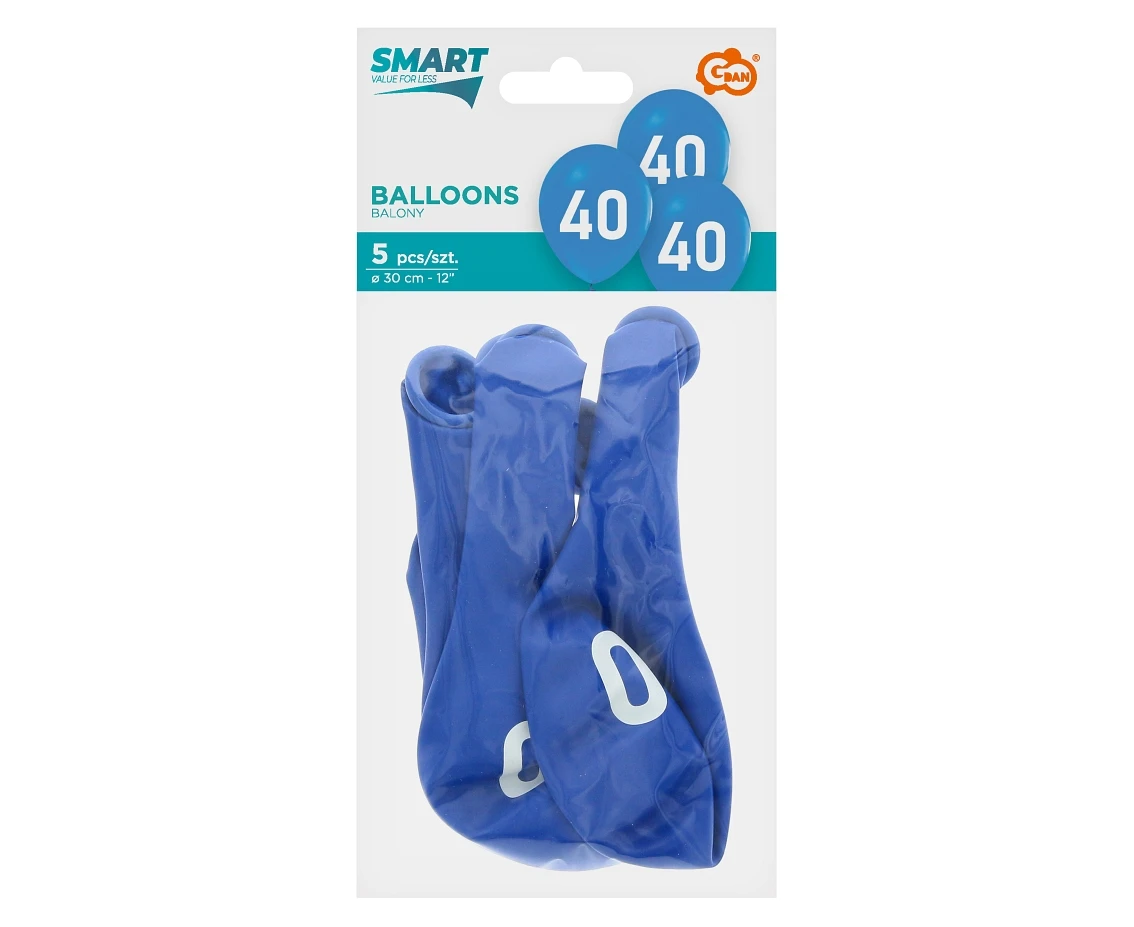 Balony 40, niebieskie, 12"/ 5 szt. KK