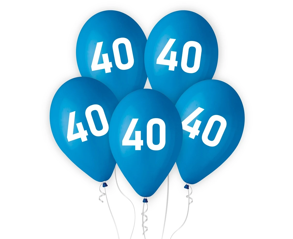 Balony 40, niebieskie, 12"/ 5 szt. KK
