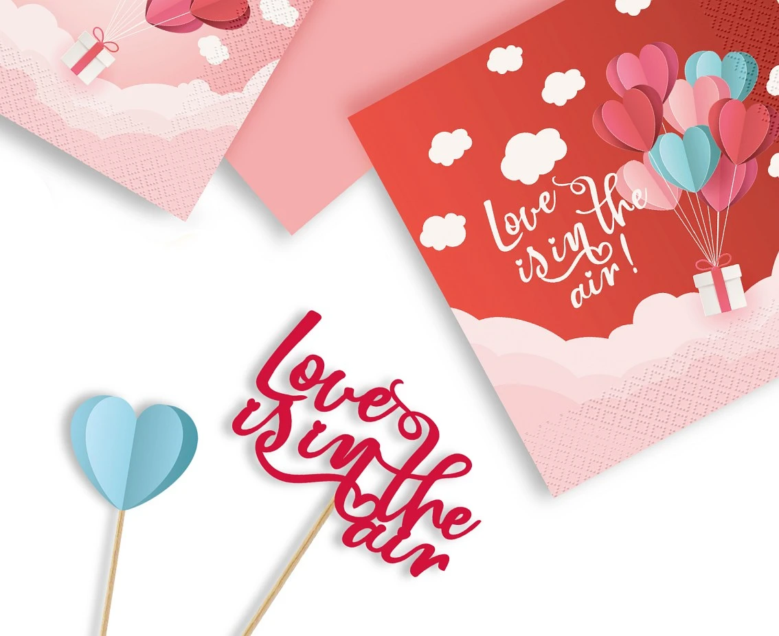 Dekoracja papierowa Love is in the air, 10x30 cm KK